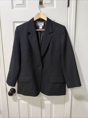 Pendleton Black Virgin Wool Women's Single-Button Blazer Flaw*